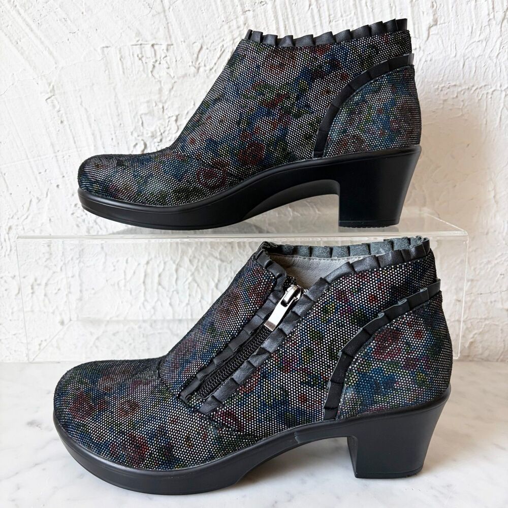 Alegria Hannah Han-509 Ankle Boots Women Eu 39 Us 8.5-9 Multi Dot Floral Nwob View 2